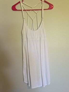 Roxy White Strappy Summer Dress with Crisscross Back